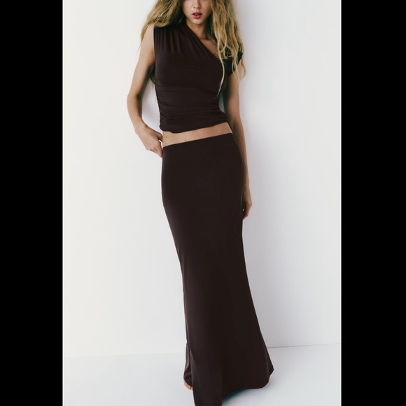 NWT ZARA LONG POLYAMIDE SKIRT - Picture 2 of 8